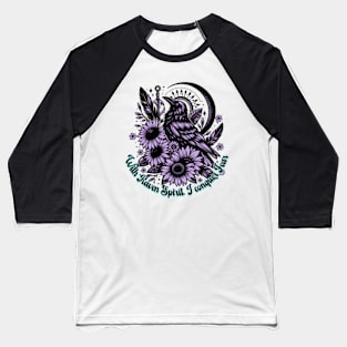 Gothic Boho style Raven Baseball T-Shirt